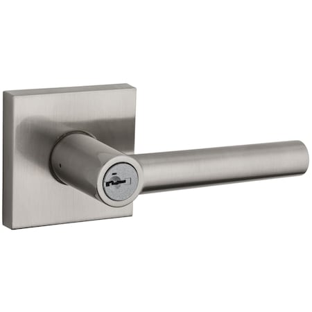 Kwikset Milan Square Entry Door Lock SmartKey W/ 6AL Latch and RCS Strike Satin Nickel Finish 156MILSQT-15S